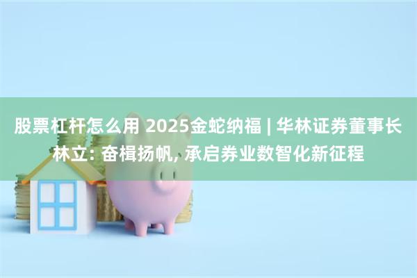 股票杠杆怎么用 2025金蛇纳福 | 华林证券董事长林立: 奋楫扬帆, 承启券业数智化新征程