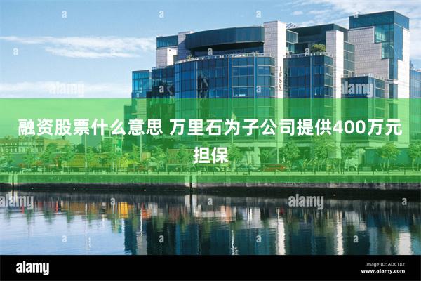 融资股票什么意思 万里石为子公司提供400万元担保