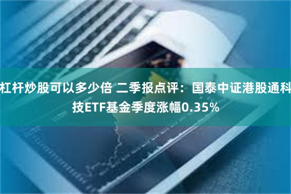 杠杆炒股可以多少倍 二季报点评：国泰中证港股通科技ETF基金季度涨幅0.35%